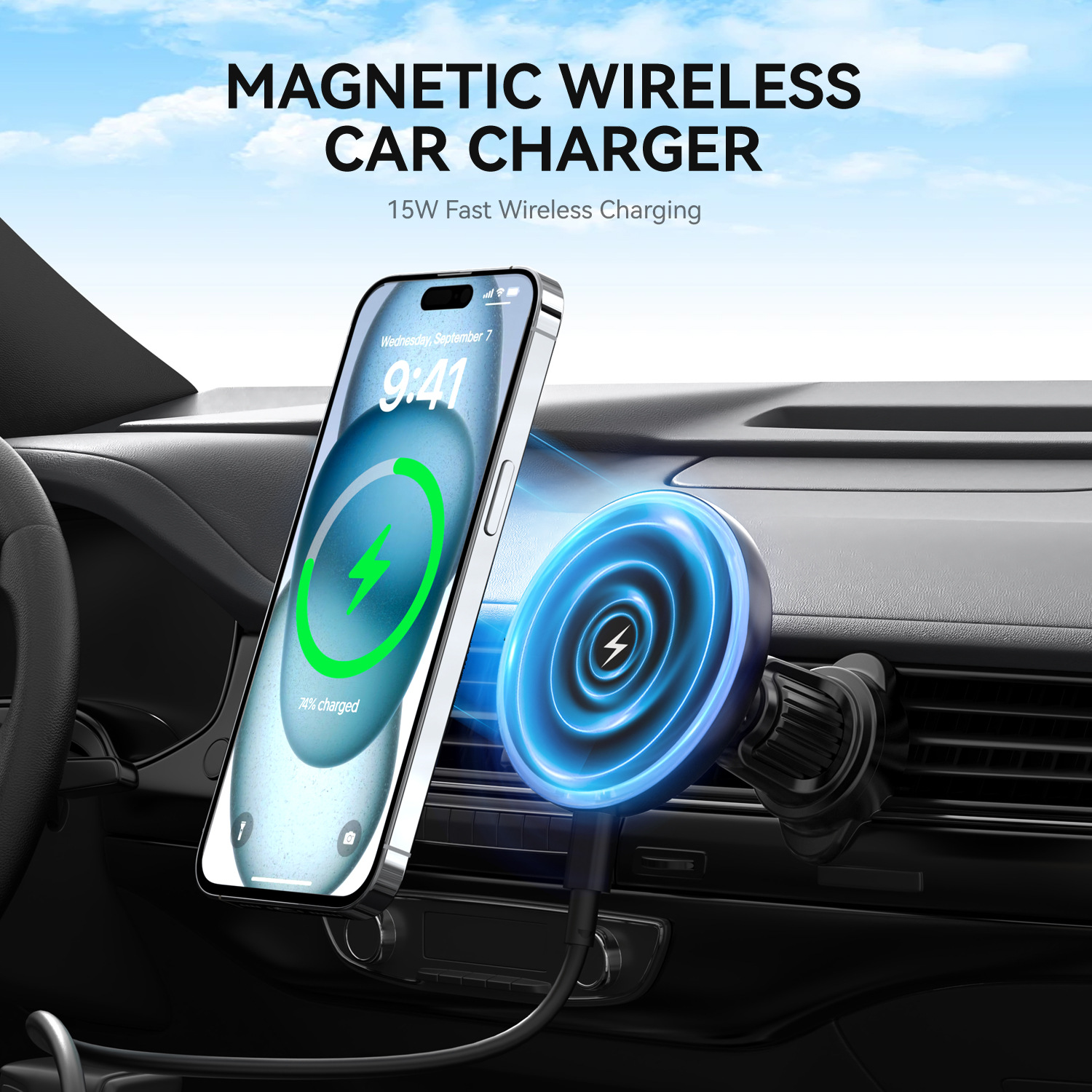 15W car magnetic wireless char - đánh giá và giá Phone Holder