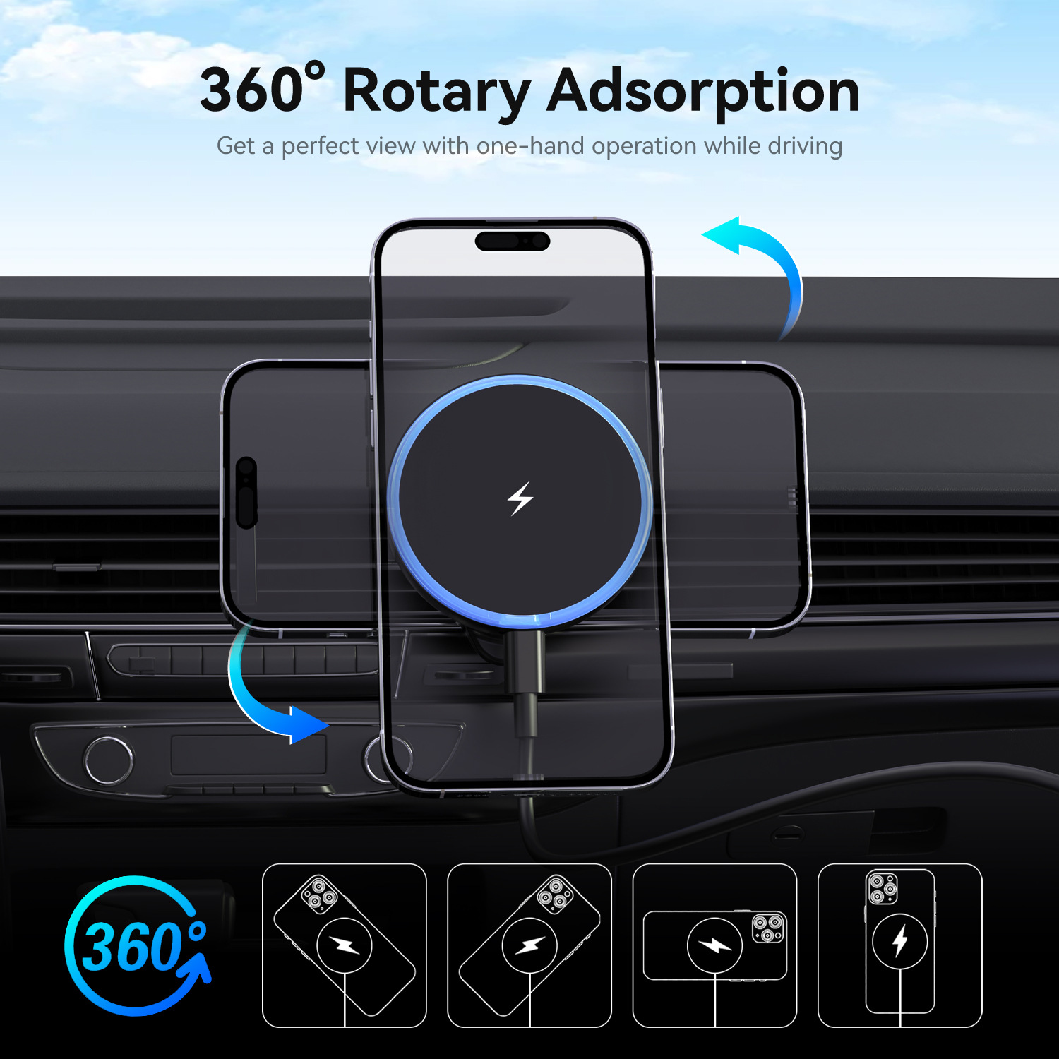 15W car magnetic wireless char - đánh giá và giá Phone Holder