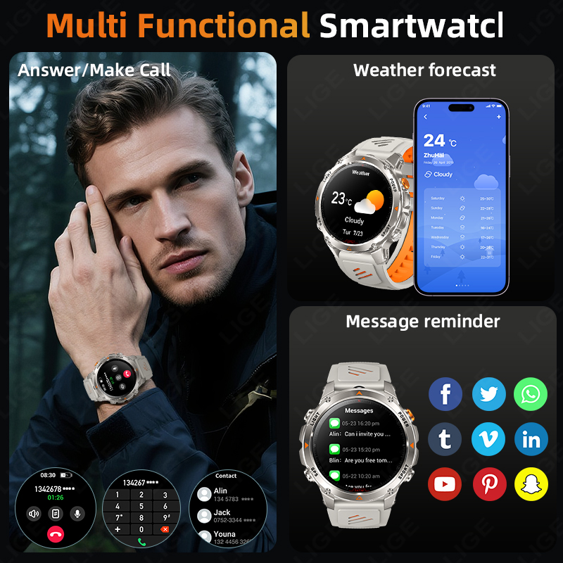 LIGE Rugged GPS Track Smart Wa - đánh giá và giá Smart Watch